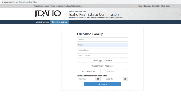 Idaho Real Estate Classes