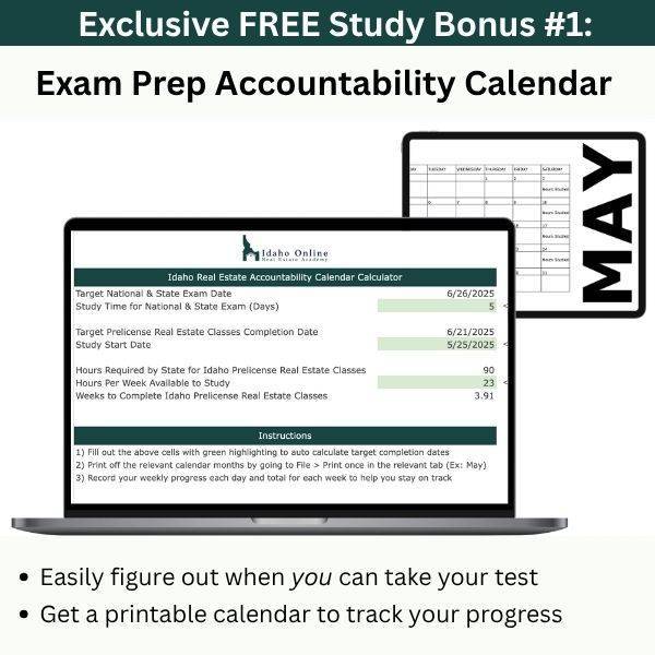 Idaho Real Estate Class Special Free Bonus #1